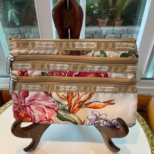 LeSportsac Floral 3-Zippered Bag